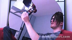 Valentina Bianco, the nerdy amateur with an uncut cock in a homemade POV video