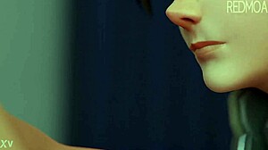 Tracer from Overwatch swallows cum in this cartoon hentai scene. She rides and gets facialed deeply.