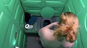 Damn! This cum-hungry redhead loves gloryhole action outdoors in part 3!