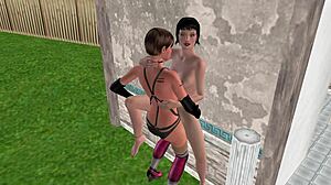 3D animated lesbian sex with ass fucking and more