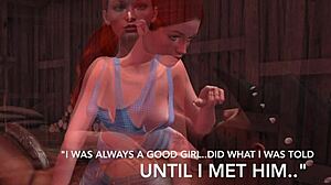 Animated red-haired beauty has an affair with a black man with a big dick in Second Life