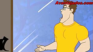 Gay cartoon with black guy and gardener action!