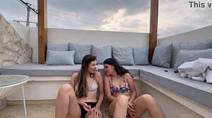 Intense Public Masturbation With Lesbian Partner