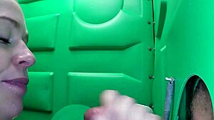 Damn! This cum-hungry redhead loves gloryhole action outdoors in part 3!