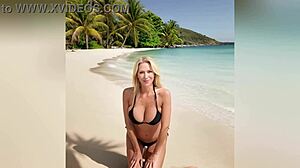Horny stepson's dirty talk with hot stepmom in bikini