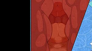 close up on wild pokemon banging action in animated style