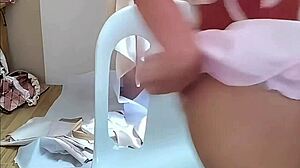 A sick big dick self-sucker who loves to swallow cum and have his belly and face covered with it