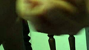 This girl with hairy pierced pussy rides a big dildo anally at home