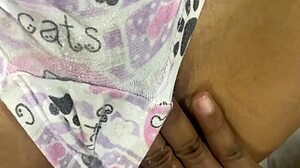 i rub my pretty latina pussy and cum on stepsister's vagina