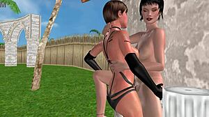 3D animated lesbian sex with ass fucking and more