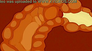 close up on wild pokemon banging action in animated style