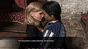 Blonde Babe Shows Shaved Pussy In Knight's Tale Game