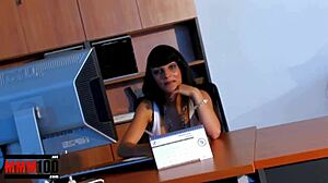 Cute Petite Brunette Takes Intense Hardcore Fucking from Muscled Man's Huge Cock