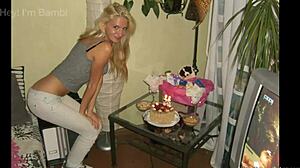 Hungarian Blond Bambi Strips for Erotic Makeover Scenes