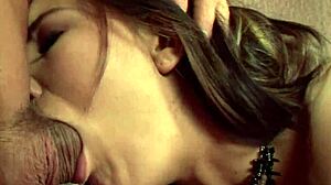 Baileys face covered in cum after deepthroat blowjob