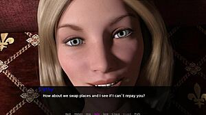 Blonde Babe Shows Shaved Pussy In Knight's Tale Game