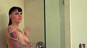Homemade lesbian shower scene with hot water and hotter girls