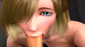 Demonically Hot Redhead and Blonde Threesome Blowjob Action!