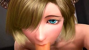 Demonically Hot Redhead and Blonde Threesome Blowjob Action!