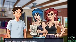 Steamy summer anime adventure with a goth beauty and a big dick lover