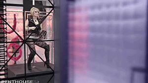 Exotic blonde Ash Hollywood feels intense pleasure as clothes rip during cowgirl riding