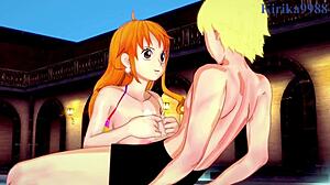 Nefertari Vivi, Nami, and Sanji in Wild Futanari and Intense Lesbian Sex - One Piece Hentai Action