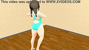 curvy anime girl dances with plump moves in kyo hentai animation. watch her sway!