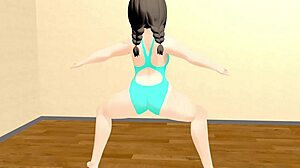 curvy anime girl dances with plump moves in kyo hentai animation. watch her sway!