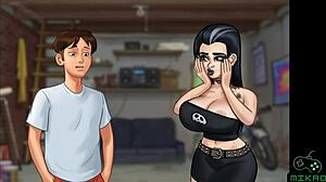 Steamy summer anime adventure with a goth beauty and a big dick lover