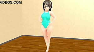 curvy anime girl dances with plump moves in kyo hentai animation. watch her sway!