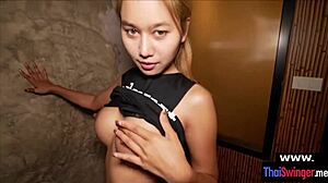 Real amateur Thai blonde GF Taam contrasts innocence with hard POV fucking