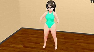 curvy anime girl dances with plump moves in kyo hentai animation. watch her sway!