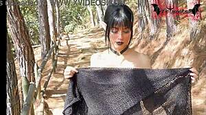 gothic elf exploring the forest