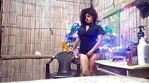 Christmas Adventure with Curly-Haired Asian and Pizza Delivery Boy in Old House