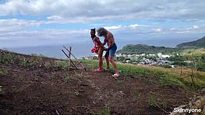 Public Ocean and Mountain Sex with Monster Cock and Tiny Pussy