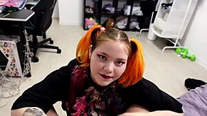Blowjob from Redhead Cutie in Homemade POV Setting