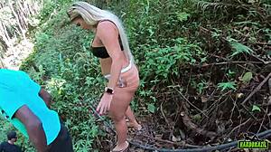 wanessa boyer climbing in the woods with her shorts stuffed in her ass