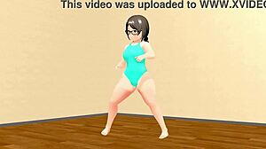 curvy anime girl dances with plump moves in kyo hentai animation. watch her sway!