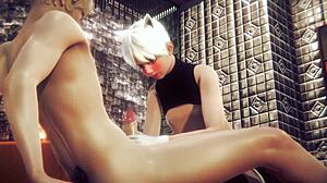 Sissy boy gets a big cock creampie in Yaoi game