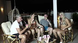 See through lingerie and hot group action with amateurs