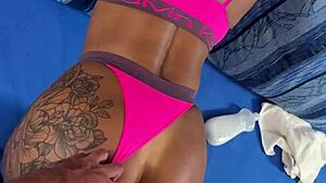 Treasure hunter scores homemade anal doggystyle in garage with tattooed Brazilian