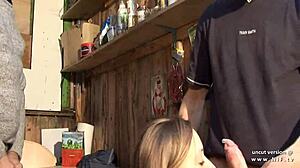 Horny French Blonde Slut Takes Hard Anal and Facials in 3some