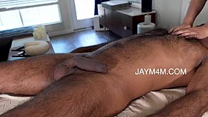 Straight guy with huge dick getting gay massage.
