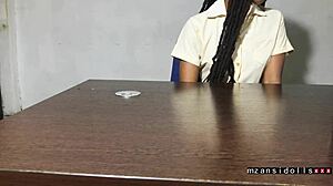 Ebony teen strips outdoors, wet pussy, clothes ripped, getting fucked hard