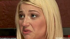 Teen blonde nanny’s kinky toy time