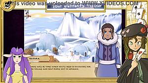 Avatar trainer teaches young brunette with big tits in new route.