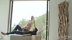 Skinny blond teen loves hardcore fucking and sucking
