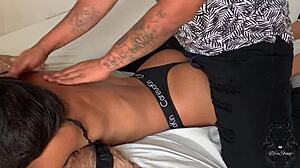 erotic massage turns into teen ass play with latina babe