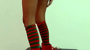 yo, i'm celebrating christmas in my sexy suit, stripping while dancing!