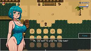 Hey, Lost Lagoon hentai game ep 3, she fell in water sans panties!